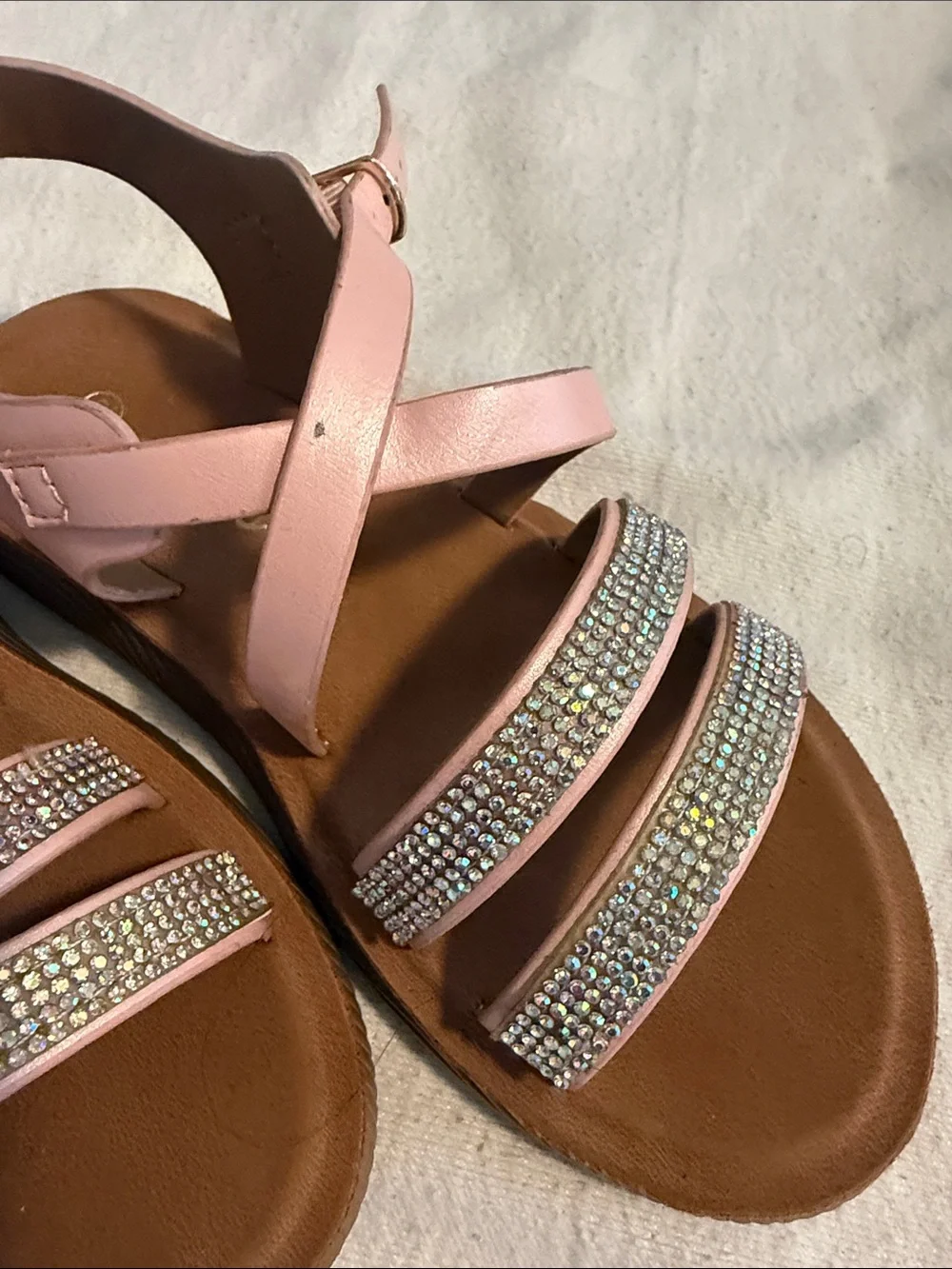 Pink Rhinestone Strappy Women's Sandals - Brand: